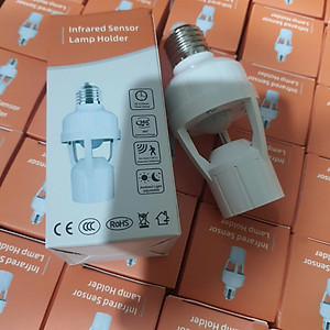Đui Đèn Cảm Biến Chuyển Động Hồng Ngoại Nối Đui E27 Điều Chỉnh Ánh Sáng Và Thời Gian