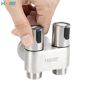 Van chia nước 2 đầu cho bồn cầu và vòi xịt inox 304 Hobby home decor VIN5