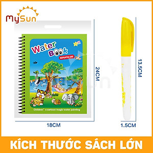 Sách tranh tô màu nước bút ma thuật thần kỳ diệu cho bé 2 3 4 5 tuổ