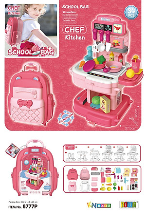 Bộ Đồ Chơi Nhập Vai BOWA 8777P - Cặp Nhà Bếp 34 Chi Tiết