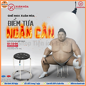 Ghế đôn mặt nhựa GI-10-06 khung inox hàn cứng Xuân Hòa