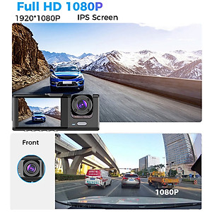 Camera Hành Trình Wifi 2 Mắt Màn Hình IPS 2.0 FHD 1080P 12MP 30fps IR/Mic Quay Chụp Rõ Nét Kết Nối Android/iOS