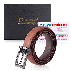Thắt Lưng Nữ Da Đà Điểu Da Hột Huy Hoàng HT5424 - Nâu Đỏ