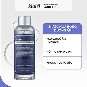 Nước hoa hồng Dear, Klairs Supple Preparation Unscented Toner 180ml