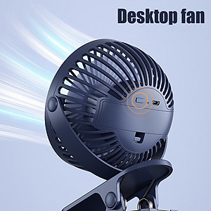 Quạt Mini Để Bàn- Quạt Tích Điện Kẹp Bàn, Cầm Tay, Xoay 720 Độ Tiện Ích - HÀNG CHÍNH HÃNG MINIIN