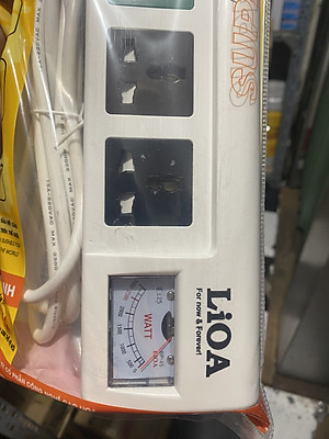 Ổ cắm điện công suất lớn LiOA có đồng hồ Vol - 3 lỗ, 4 lỗ, 5 lỗ, 6 lỗ dây dài 2.5m 2 lõi