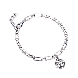 Lắc tay vòng tay titan thép không đen độc đáo hình đồng xu