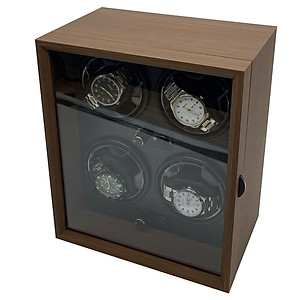 Hộp Xoay Đồng Hồ Cơ 4 Ngăn SAIKE SAIKE S4001 Vỏ Gỗ - Có Đèn LED - SANG TRỌNG