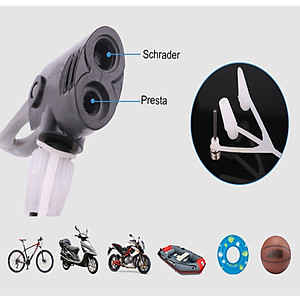 Bơm đạp chân đa năng 2 piston - Bơm hơi dùng cho ô tô, xe máy, bơm phao, bóng