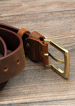 Thắt lưng nam da bò sáp khóa đồng  AT Leather S4K-03