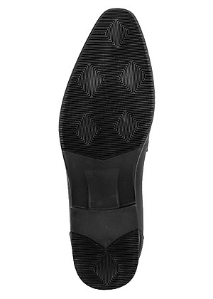 Giày tây nam da bò đế cao su SUNPOLO SKT116 phiên bản đen