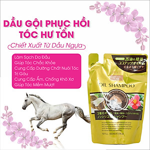 Dầu Gội Đầu Phục Hồi Tóc Yếu Dễ Gãy Rụng Chiết Xuất Tinh Dầu Ngựa Deve Natural Oil Shampoo (Chai 480 mL)