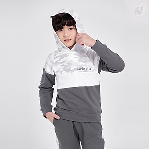 Bộ dài tay bé trai BIGFOX - MISS MEOW size đại, bộ thu đông cho bé phong cách Âu Mỹ phối 3 màu có mũ in SUPER STAR 11 - 38kg