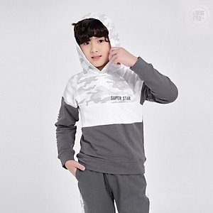 Bộ dài tay bé trai BIGFOX - MISS MEOW size đại, bộ thu đông cho bé phong cách Âu Mỹ phối 3 màu có mũ in SUPER STAR 11 - 38kg