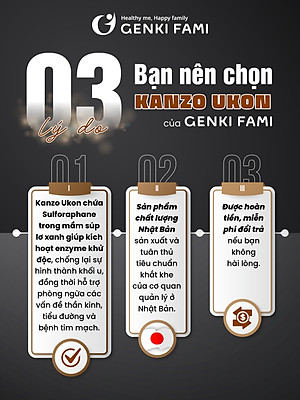 Viên Uống Bổ Gan Kanzo Ukon Genki Fami Nhật Bản, Hỗ Trợ Giải Độc, Tăng Cường Chức Năng Gan (90 viên/30 ngày)
