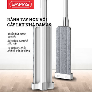 Cây lau nhà tự vắt thông minh , chổi lau nhà xoay 360 độ , có thể tự giặt , vắt khô và tự gấp gọn không cần dùng bàn tay tác động - thiết kế không phải dùng kẹp tường mà vẫn có thể dựng đứng độc lập giúp tiết kiệm không gian - DAMAS Plus M245 