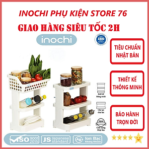 Kệ Nhà Bếp Để Đồ Đa Năng, Kệ Nhựa Cao Cấp 3 Tầng Nachi Đạt Tiêu Chẩu Xuất Nhật ,Châu Âu- Hàng chính hãng inochi ( Tặng khăn lau đa năng pakasa)