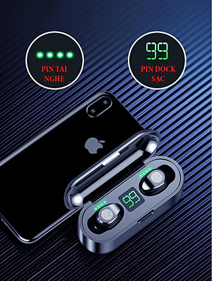 Tai Nghe Bluetooth Amoi F9 kèm Củ Sạc 1A và Cáp Sạc cho Dock Sạc 3500mAh- Hàng Chính Hãng