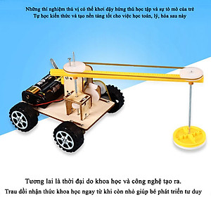 Đồ Chơi Lắp Ráp Robot Lau Nhà, Đồ Chơi Gỗ Xe Oto Quét Dọn, Đồ Chơi Khoa Học Tự Làm J-50 DIY Wood Steam - Chính Hãng BABYBOSS + Tặng Kèm 01 Tranh Ghép Bằng Gỗ