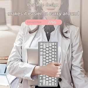 Bàn phím không dây mini W201S - đa kết nối bluetooth 5.0 + 3.0 + Usb wireless 2.4G cho máy tính laptop smartphone hàng nhập khẩu