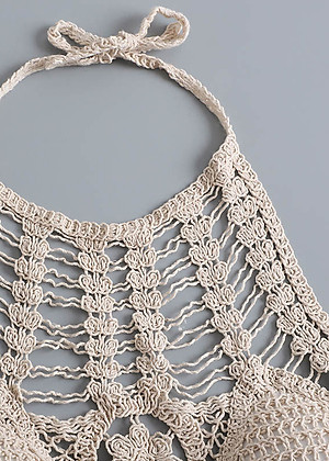 Áo bikini len móc đi biển cực xinh, sợi len cotton dai khỏe, thoáng mát, hàng đẹp, mẫu mới nhất, đồ bơi len nữ xinh xắn | BL003