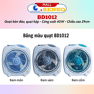 Quạt Bàn Đảo 3 Tấc Senko BD1012 cao cấp - Màu Ngẫu Nhiên - Hàng chính hãng