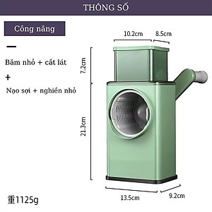 Máy Bào Sợi Thái Lát Rau Củ Xoay Tay, Kèm 6 Lưỡi Dao Cắt 4IN1, Dụng Cụ Thái Lát Rau Củ Quả Đa Năng- HÀNG CHÍNH HÃNG MINIIN