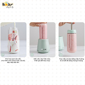 Máy Xay Sinh Tố Cầm Tay Bear, Nghiền Hoa Quả Công Suất Lớn, Chất Liệu An Toàn LLJ-D04A1 - Hàng Chính Hãng
