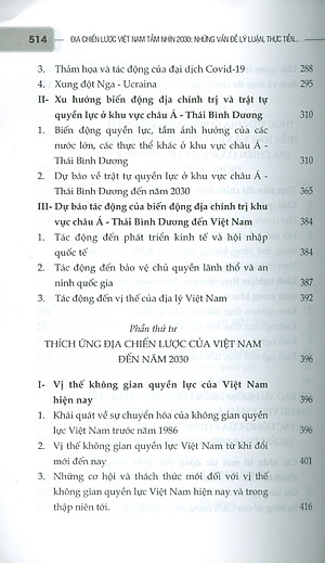 Địa Chiến Lược Việt Nam Tầm Nhìn 2030 Những Vấn Đề Lý Luận, Thực Tiễn Và Thích Ứng Chính Sách - PGS. TSKH. Trần Khánh