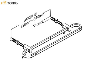 Thanh vắt khăn đôi phòng tắm 50cm dòng Alisa Moen - ACC2402