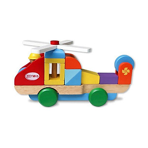 Đồ chơi gỗ Trực thăng lắp ráp | Winwintoys 65262 | Phát triển tư duy logic và phân biệt hình học, màu sắc