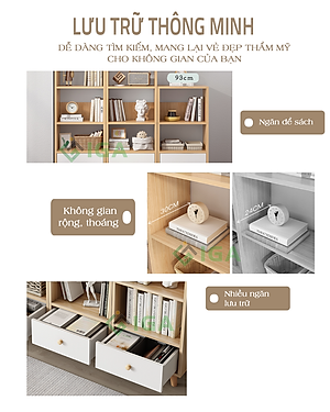 Tủ Sách Đa Tầng S Style Phong Cách Nordic Thương Hiệu IGA - GP144