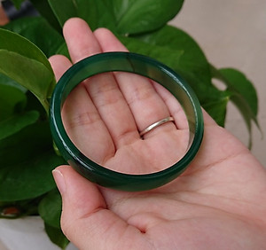 Vòng Tay Cẩm Thạch, Đá Chalcedony tự nhiên Miến Điện, đẹp long lanh