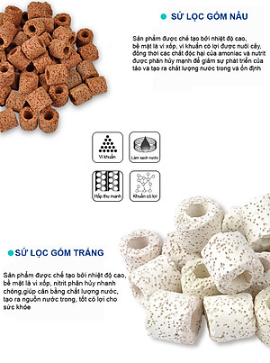 Sứ Lọc Hồ Cá 1.5KG/2KG vật liệu lọc nước bể cá cảnh, hồ thủy sinh cao cấp