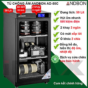 Tủ Chống Ẩm Andbon AD-50C (50 lít) - Hàng Nhập Khẩu