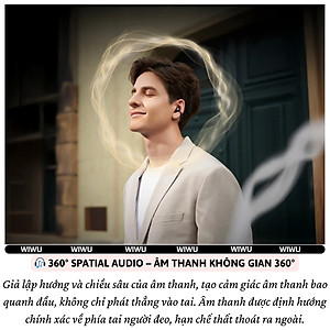 Tai nghe ENC phiên dịch Open-Ear AI RealTalk Translation bluetooth 6.0 không dây WIWU OWS Ai305 - Bluetooth 6.0, dịch thời gian thực, Âm Thanh 360°, Directional Sound Transmission, Dynamic Bass 9 & Surround Sound 9 - Hàng nhập khẩu
