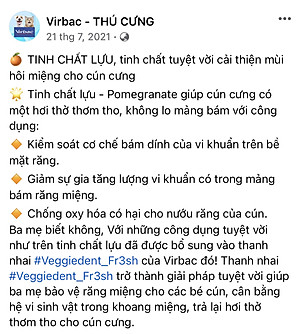 Thanh nhai Veggiedent sạch răng, thơm miệng, giảm cao răng cho chó (Virbac)