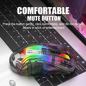 Chuột Led Không Dây Bluetooh Pin sạc XYH20 trong suốt , Chống ồn , đa kết nối nhiều thiết bị hàng nhập khẩu