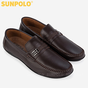 Giày Lười Nam Da Bò SUNPOLO MU2516 Trẻ trung, Thanh lịch (Đen, Nâu)
