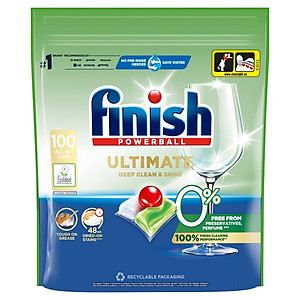 Viên rửa bát Hữu cơ Finish Ultimate Eco 0% 100 viên không mùi chất tẩy rửa- BA LAN