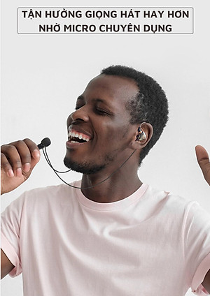 Tai nghe super bass kèm mic livestream RIBI KT02 - Thiết kế đeo vòng qua tai - Phù hợp nghe nhạc, chơi game, ghi âm, học online - Hàng chính hãng