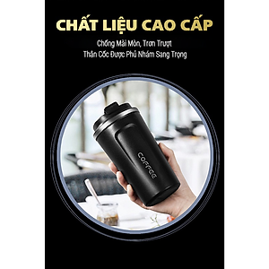 Cốc Giữ Nhiệt Coffeeholic Teement Inox 304 Dung Tích 510ml Cao Cấp Kiểu Dáng Hàn Quốc Cầm Tay Sang Trọng- Hàng Chính Hãng