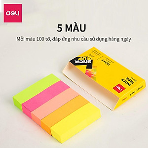 Giấy Phân Trang 5 Màu 100 Tờ/Tệp Deli - Phù Hợp Học Sinh Văn Phòng - EA11402