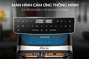 [New] Nồi chiên không dầu 2 ngăn 10L Sunhouse Mama SHD4098 - Chế độ riêng - Tiết kiệm thời gian - Công nghệ Rapid Air - Hàng chính hãng