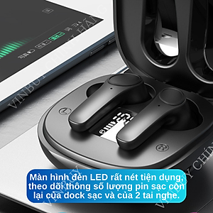 Tai Nghe Bluetooth Không Dây Nhét Tai Chống Ồn Cao Cấp V5.0 Chính Hãng Dùng Cho Iphone Samsung OPPO VIVO HUAWEI XIAOMI, Tai Nghe Không Dây - Hàng Chính Hãng VINBUY