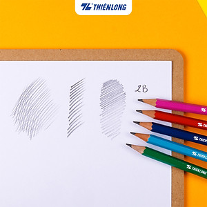 Hộp 10 cây Bút chì gỗ độ cứng 2B Thiên Long GP-01