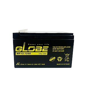 Bình Ắc Quy Khô Globe WP12-12 12V12AH, Dùng Cho Loa Kéo, Bình Phun Thuốc, UPS, Xe Đạp Điện
