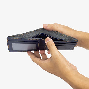 Ví da nam, bóp da nam mini Bụi Leather V115 - Da bò Nappa cao cấp - Bảo hành 12 tháng