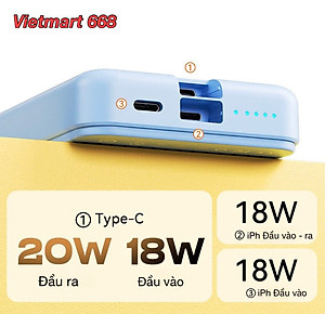 Sạc Dự Phòng Từ Tính Không Dây Đa Năng 10000mAh WEKOME WP-47 - Hỗ Trợ Sạc Nhanh PD 20W, Sạc Không Dây Từ Tính Max 15W - Hàng Chính Hãng