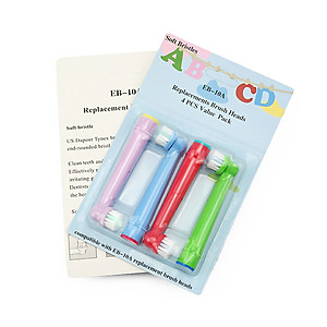 Cho máy Oral-B Braun,  Bộ 4 đầu bàn chải đánh răng điện - Trẻ em, cho mọi loại máy - EB10A